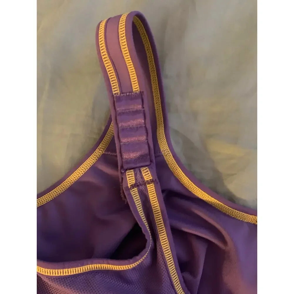 Wacoal Sports Bra Fitness Purple with yellow stitching 855170 Size 40DD